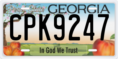 GA license plate CPK9247