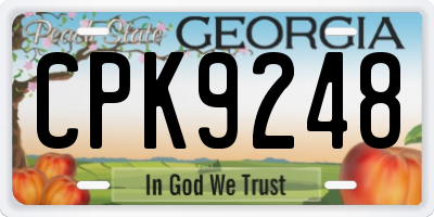 GA license plate CPK9248