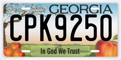 GA license plate CPK9250