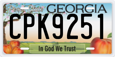 GA license plate CPK9251