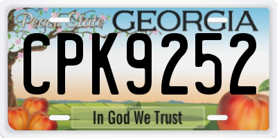 GA license plate CPK9252