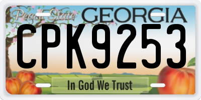 GA license plate CPK9253