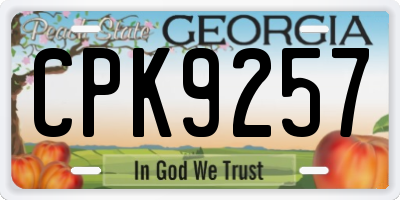 GA license plate CPK9257