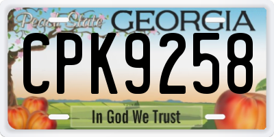 GA license plate CPK9258