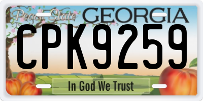 GA license plate CPK9259