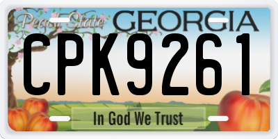 GA license plate CPK9261