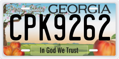 GA license plate CPK9262