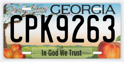 GA license plate CPK9263