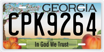 GA license plate CPK9264