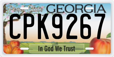 GA license plate CPK9267