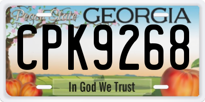 GA license plate CPK9268