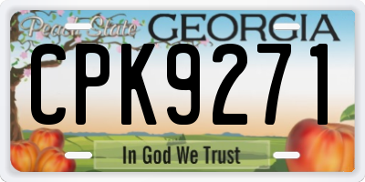 GA license plate CPK9271