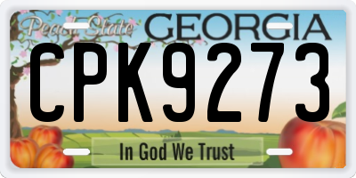 GA license plate CPK9273