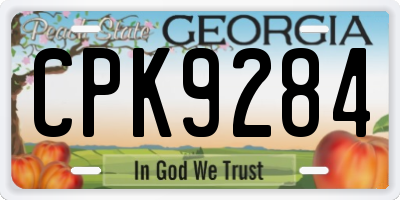 GA license plate CPK9284