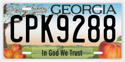 GA license plate CPK9288
