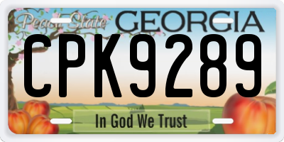 GA license plate CPK9289