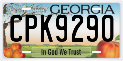 GA license plate CPK9290