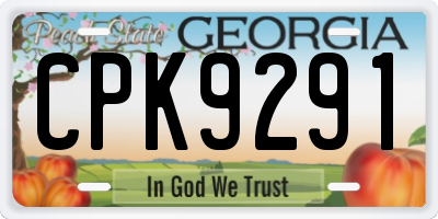 GA license plate CPK9291