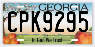 GA license plate CPK9295