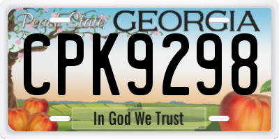 GA license plate CPK9298