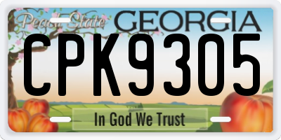 GA license plate CPK9305