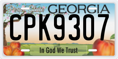 GA license plate CPK9307