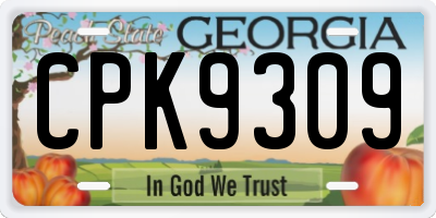 GA license plate CPK9309