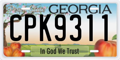 GA license plate CPK9311
