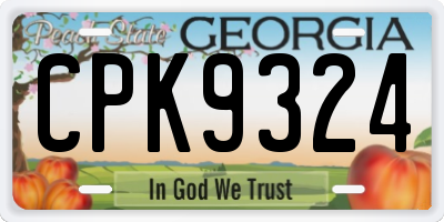 GA license plate CPK9324