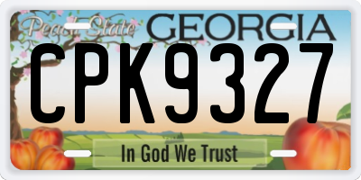 GA license plate CPK9327