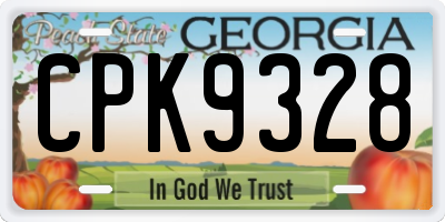 GA license plate CPK9328