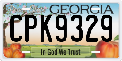 GA license plate CPK9329