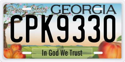 GA license plate CPK9330