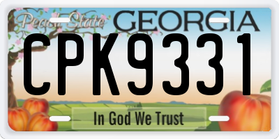 GA license plate CPK9331