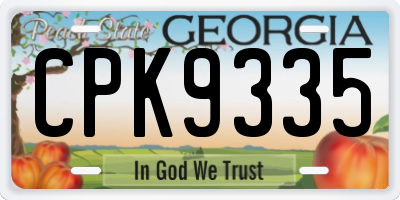GA license plate CPK9335