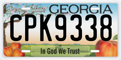 GA license plate CPK9338