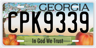 GA license plate CPK9339