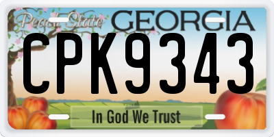 GA license plate CPK9343