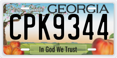GA license plate CPK9344