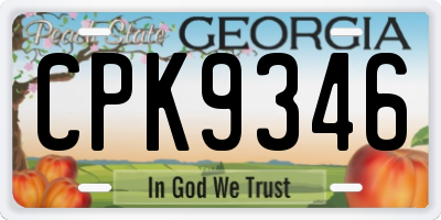 GA license plate CPK9346