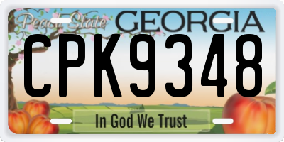 GA license plate CPK9348