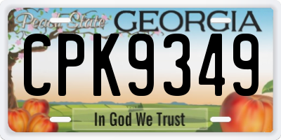 GA license plate CPK9349