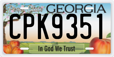 GA license plate CPK9351
