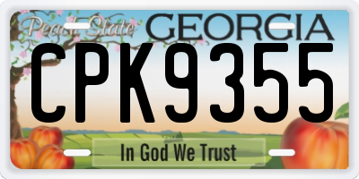 GA license plate CPK9355