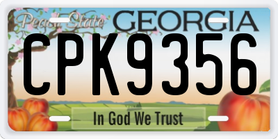 GA license plate CPK9356