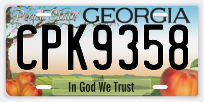 GA license plate CPK9358