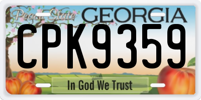 GA license plate CPK9359
