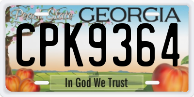 GA license plate CPK9364
