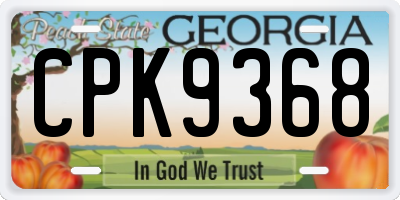GA license plate CPK9368