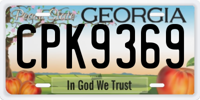 GA license plate CPK9369